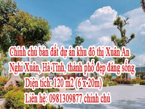 Chính chủ bán đất dự án khu đô thị Xuân An, Hà Tĩnh, thành phố đẹp đáng sống