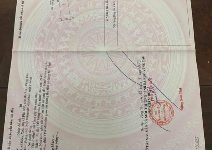 BÁN ĐẤT CÓ THỔ CƯ SỔ CÔNG CHỨNG ĐẦY ĐỦ