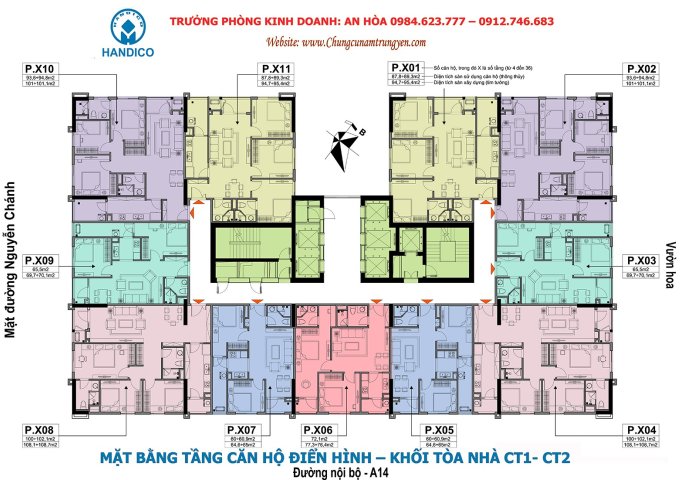 Bán nhanh căn hộ A10 Nam Trung Yên, giá tốt, DT 60m2, 2PN, giá tốt 30tr/m2, LH: 0983292695