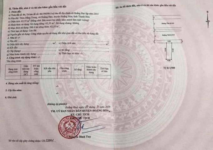Cần bán đất trục đường Gòng - Hải Tiến,thôn Đằng Trung, xã Hoằng Đạo, huyện Hoằng Hoá, tỉnh Thanh Hoá