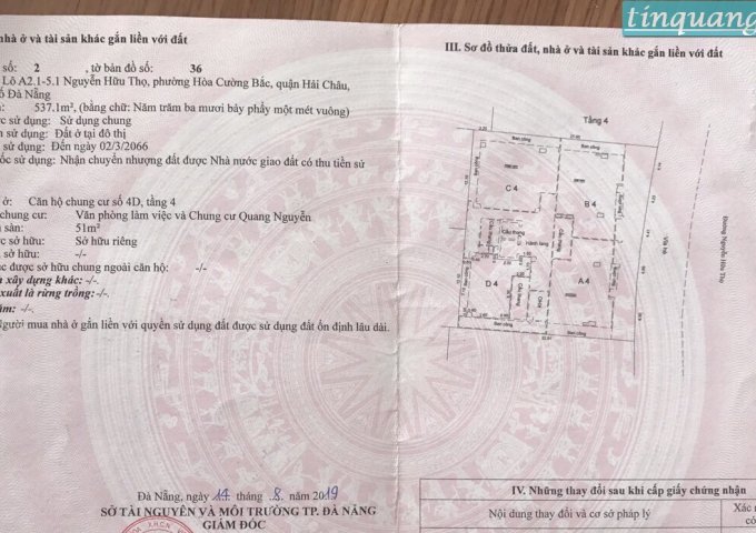 Cần bán chung cư Quang Nguyễn Tower 244C Nguyễn Hữu Thọ, căn 51m2, vị trí ngay trung tâm thành phố Đà Nẵng