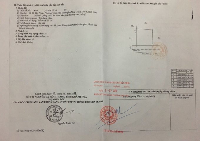 Chính chủ cần bán bán gấp đất tại Đường Nguyễn Khuyến, Vĩnh Hải, Nha Trang, Khánh Hòa