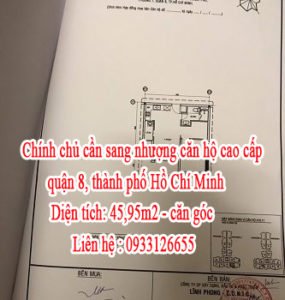Chính chủ cần sang nhượng căn hộ cao cấp quận 8 thành phố Hồ Chí Minh