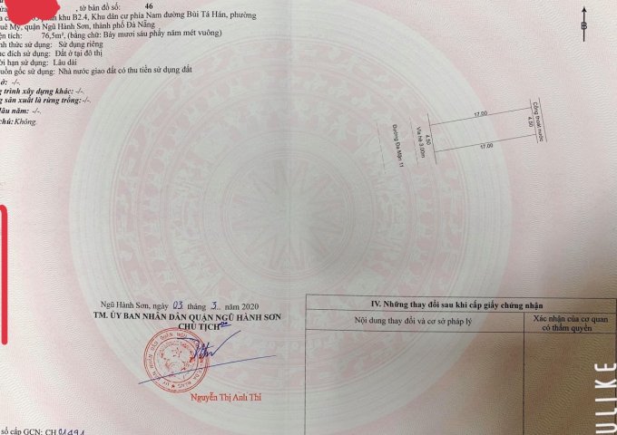 Bán đất đường Đa mặn 11 - Gần đường Bùi Tá Hán - Quận Ngũ Hành Sơn-TP Đà Nẵng
