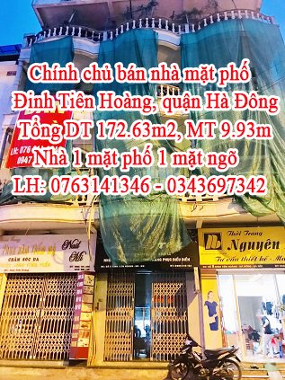 Chính chủ bán nhà mặt phố Đinh Tiên Hoàng, quận Hà Đông.