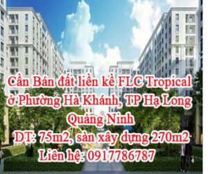Cần Bán đất liền kề FLC Tropical ở Phường Hà Khánh, thành phố Hạ Long, Quảng Ninh