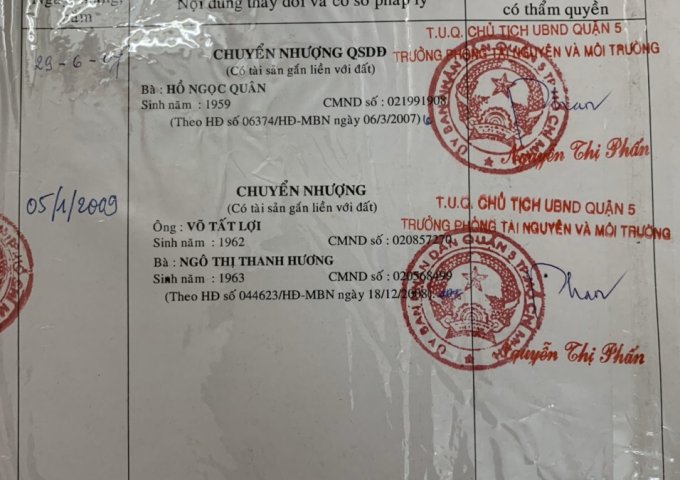 Chính chủ bán nhà mặt tiền số 840 Trần Hưng Đạo, P7, Q5, HCM