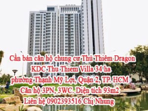 Cần bán căn hộ chung cư Thủ Thiêm Dragon - KDC Thu Thiem Villa 34 ha, phường Thạnh Mỹ Lợi, Quận 2, TP. HCM.