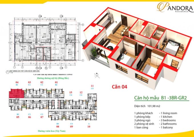Bán chung cư Thanh Xuân, 102m2, căn góc, tầng trung, giá 31tr/m2 ( 3 ban công)