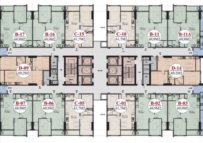 Chung cư AZ Thăng Long, 69m² 2 PN, giá cực tốt