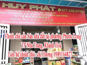 Chính chủ cần bán nhà đất tại phường Phước Long, TP Nha Trang, Khánh Hoà