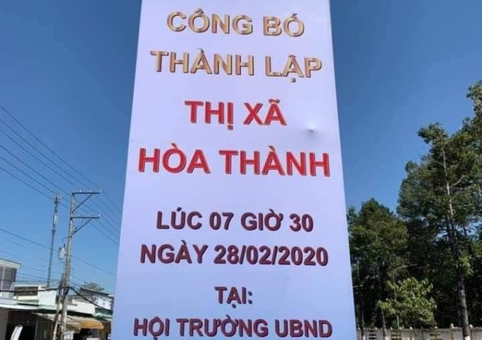 Bán đất mặt tiền lớn Đường Nguyễn Lương Bằng, Hòa Thành,  Tây Ninh diện tích 250m2