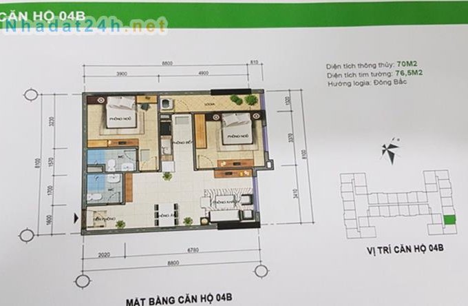 Cần bán căn hộ chung cư 282 Nguyễn Huy Tưởng, căn hộ 70m tầng 20 giá 23.5 tr/m2