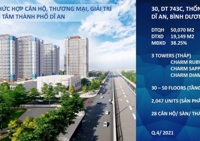 Bán căn hộ chung cư tại Dự án Charm City, Dĩ An,  Bình Dương diện tích 70m2  giá 27 Triệu/m²