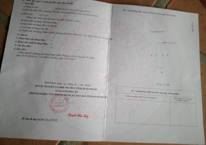 Bán Đất Vị Trí Đẹp Mặt Tiền Đường Bùi Thị Xuân, P. Tân Phú, Tp.Đồng Xoài