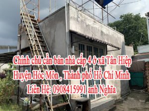 Chính chủ cần bán nhà cấp 4 ở xã Tân Hiệp , Huyện Hóc Môn , Thành phố Hồ Chí Minh