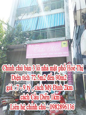 Bán nhà mặt phố Hoè Thị - Phương Canh - quận Nam Từ Liêm, Hà Nội. (Gần quốc lộ 70 sắp mở rộng, phía trước quy hoạch chợ.)