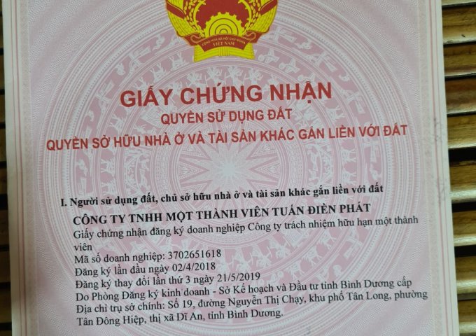 CẦN BÁN NHANH LÔ ĐẤT THỊ TRẤN LAI UYÊN , HUYỆN BÀU BÀNG, TỈNH BÌNH DƯƠNG. LH 0987273797
