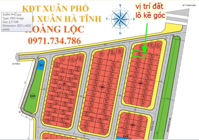 Bán đất nền dự án tại Đường 8B, Nghi Xuân,  Hà Tĩnh diện tích 150m2  giá 700 Triệu