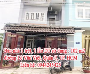 Chính chủ cần bán nhà mới xây đường Lê Văn Việt, Quận 9, TP. HCM