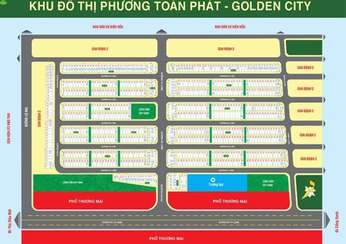 Bán đất thổ cư gần KCN VSIP 2, Chánh Phú Hòa, Bến Cát KĐT Golden City Chiết khấu ngay 6 chỉ vàng.