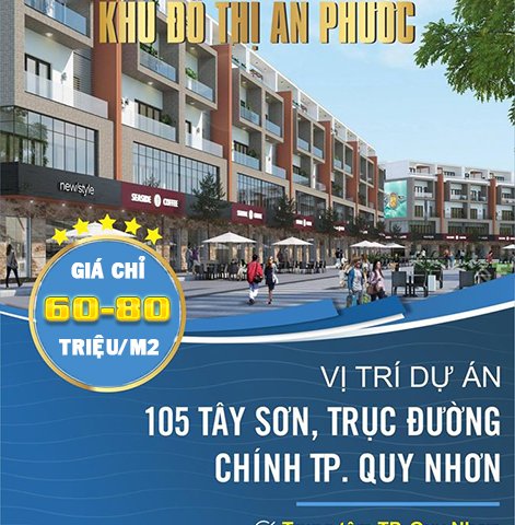 Bán đất nền 105  đườngTây Sơn, Quy Nhơn, Khu đô thị An Phước, chỉ từ 60tr/m2