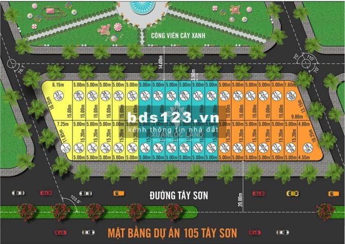 Bán đất nền 105  đườngTây Sơn, Quy Nhơn, Đã có sổ đỏ từng nền, chỉ từ 60tr/m2