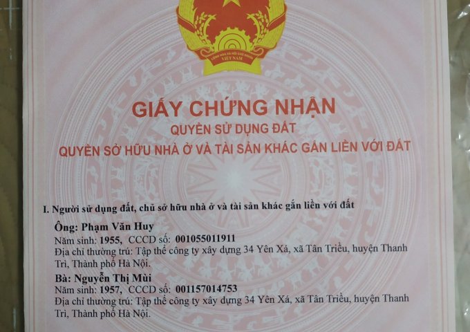 CHÍNH CHỦ BÁN ĐẤT SỔ ĐỎ CC A5 ĐƯỜNG CHIẾN THẮNG, P.VĂN QUÁN, HÀ ĐÔNG, HÀ NỘI