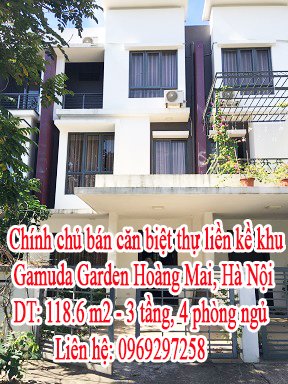 Chính chủ bán căn biệt thự liền kề khu Gamuda Garden, quận Hoàng Mai, Hà Nội