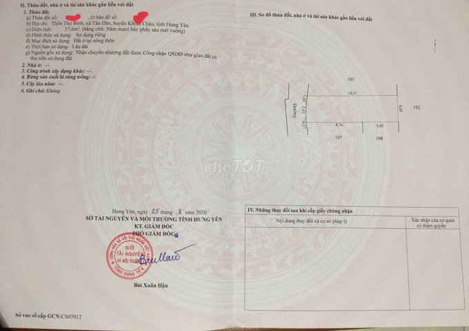 CHÍNH CHỦ CẦN BÁN LÔ ĐẤT HUYỆN KHOÁI CHÂU,TỈNH HƯNG YÊN_LIÊN HỆ: 0988142682