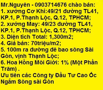 Mr.Nguyên - 0903714676 chào bán: