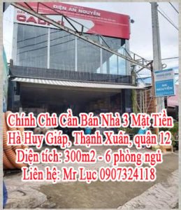 Chính Chủ Cần Bán Nhà 3 Mặt Tiền Hà Huy Giáp - Thạnh Xuân - quận 12.
