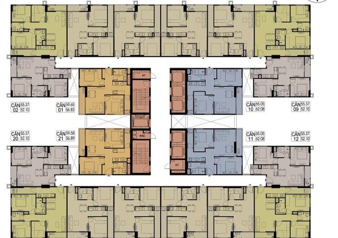 Chính chủ bán CC Hateco Apollo Xuân Phương, 2208-CT1A: 69m2-giá 1ty9.LH O389l93082.