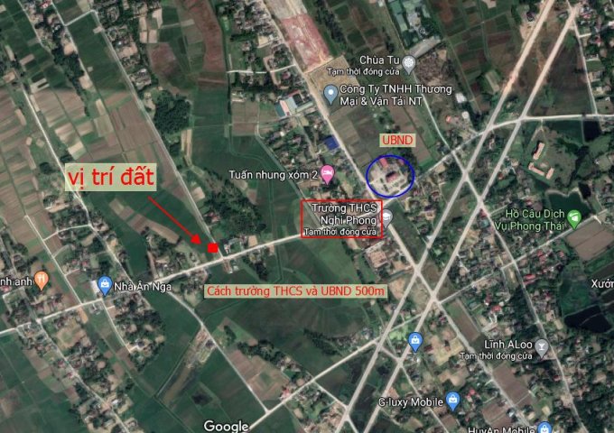 460 Đất ở Thuộc xóm 3 - Nghi Phong - Nghi Lộc - tp Vinh  giá 1750 triệu