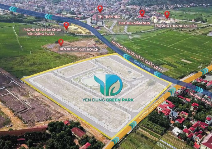 BÁN ĐẤT NỀN ĐÃ CÓ SỔ YÊN DŨNG GREEN PARK THỊ TRẤN NEO - ĐẦU TƯ THÔNG MINH-SINH LỜI BỀN VỮNG - 0963.639.869