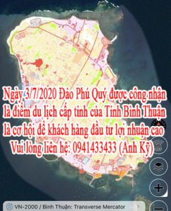 Ngày 3/7/2020 Đảo Phú Quý được công nhận là điểm du lịch cấp tỉnh của Tỉnh Bình Thuận là cơ hội để khách hàng đầu tư lợi nhuận cao.