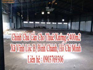 Chính Chủ Cần Cho Thuê Xưởng Xã Vĩnh Lộc B, Huyện Bình Chánh, Hồ Chí Minh