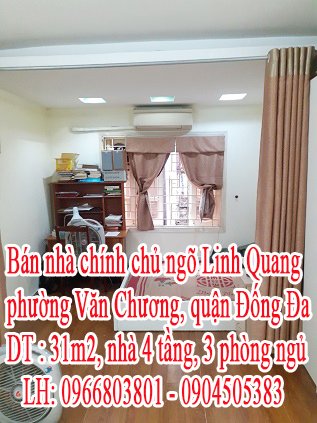 Bán nhà chính chủ ngõ Linh Quang, phường Văn Chương, quận Đống Đa