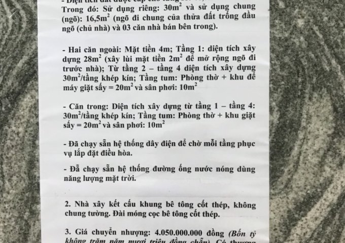 BÁN 3 CĂN VỪA XÂY XONG SỐ 34 NGÁCH 46/15 PHẠM NGỌC THẠCH, ĐỐNG ĐA, HÀ NỘI