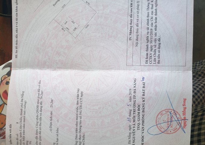 CHÍNH CHỦ CẦN BÁN LÔ ĐẤT ĐẸP TẠI PHƯỜNG HÒA MINH - QUẬN LIÊN CHIỂU - TP.ĐÀ NẴNG .