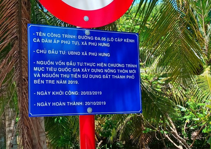 Bán gấp lô đất tại Xã Phú Hưng, Thành phố Bến Tre, Bến Tre.