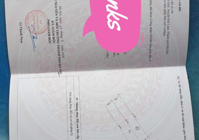 CHÍNH CHỦ BÁN ĐẤT THỔ CƯ TẠI KIÊN THÀNH, GIA LÂM, HÀ NỘI