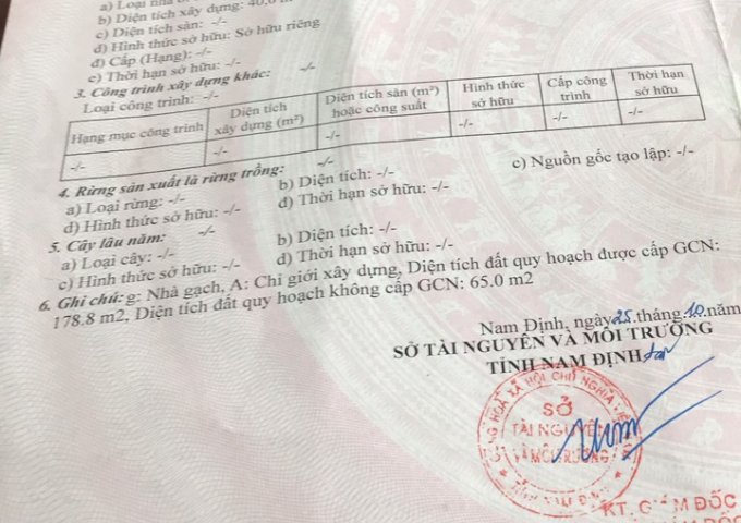 BÁN NHÀ TỔ 8 - PHƯỜNG LỘC HẠ - THÀNH PHỐ NAM ĐỊNH - NAM ĐỊNH