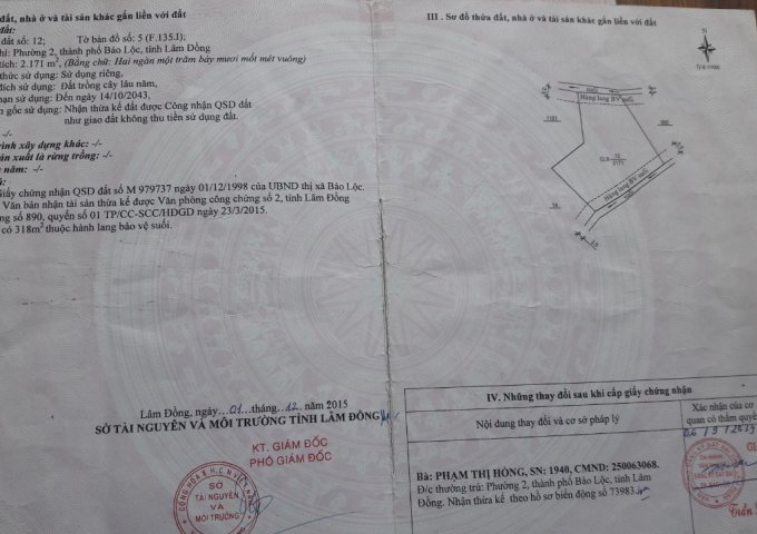 CHÍNH CHỦ CẦN BÁN LÔ ĐẤT ĐẸP TẠI P.2 - TP.BẢO LỘC - TỈNH LÂM ĐỒNG .