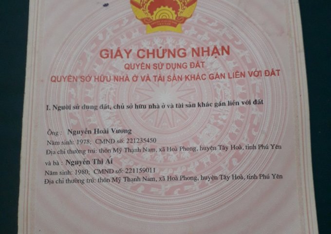 CHÍNH CHỦ CẦN BÁN NHÀ Ở THÔN MỸ THANH NAM XÃ HÒA PHONG HUYỆN TÂY HÒA TỈNH PHÚ YÊN,,,