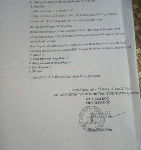 Chính chủ cần bán 2 lô đất liền kề tại xã Tràng Đà – TP Tuyên Quang