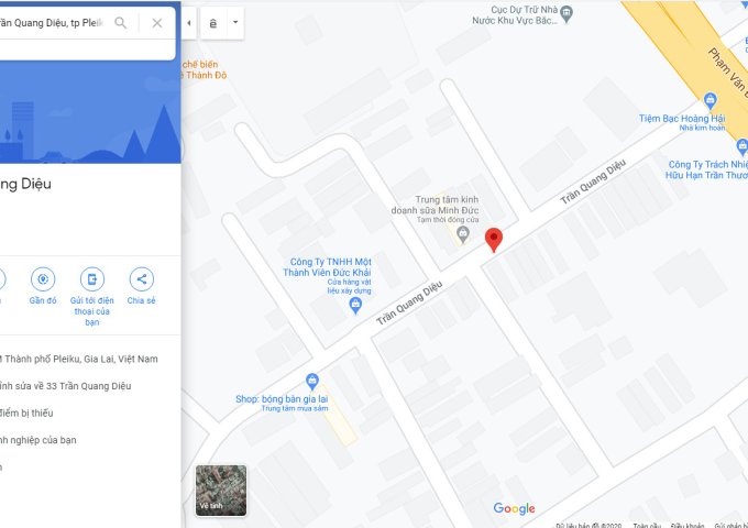 CHÍNH CHỦ BÁN ĐẤT 100M2 TẠI TRẦN QUANG DIỆU, TP PLEIKU (ĐOẠN CHỢ THỐNG NHẤT)