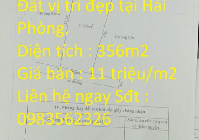 Chính chủ cần bán lô đất ở tổ dân phố Trực Cát 2, phường Tràng Cát