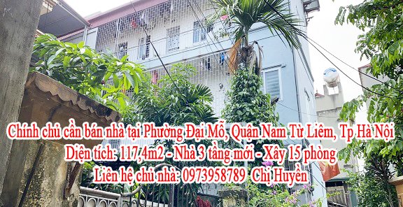 Chính chủ cần bán nhà tại Phường Đại Mỗ, Quận Nam Từ Liêm, Tp Hà Nội.