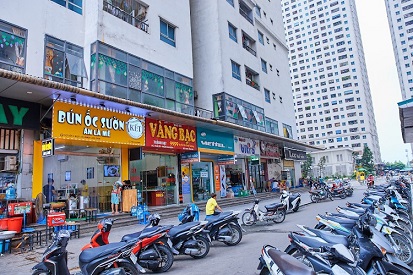 Nhượng cửa hàng chân chung cư HH Linh Đàm, Hoàng Mai, Hà Nội (Khu đô thị có 12 toà nhà với 30 nghìn cư dân) .